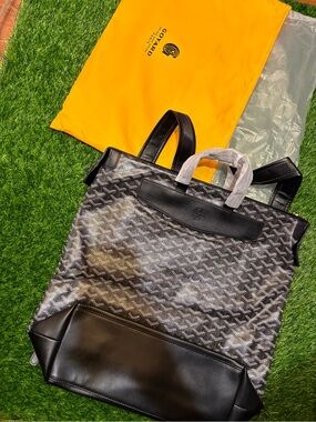Goyard Black & Gray Chevron Backpack Tote